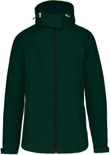 Kurtka Softshell KA414 w kolorze butelkowej zieleni przód