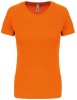 Koszulka sportowa z krótkim rękawem damska PA439 fluorescencyjna pomarańczowa z własnym nadrukiem logo