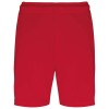 Krótkie spodenki sportowe dziecięce PA103 czerwone z własnym nadrukiem herbu klubu