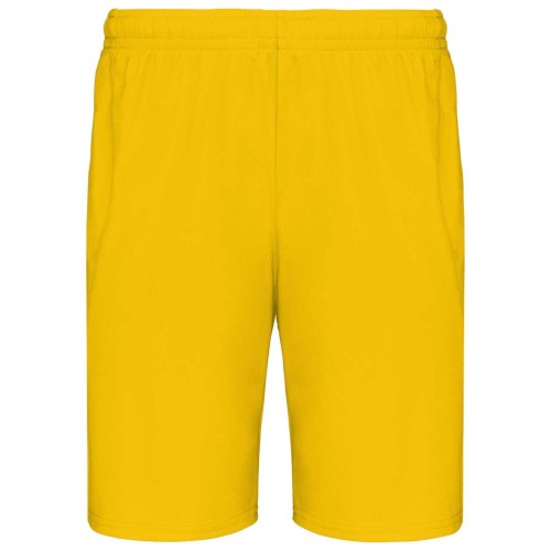 Krótkie spodenki męskie PA101 w kolorze żółtym przód