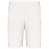 Krótkie spodenki sportowe męskie PA101 białe z własnym nadrukiem herbu klubu