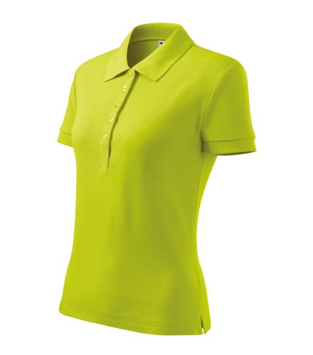 Koszulka Polo Cotton w kolorze limonkowym bok