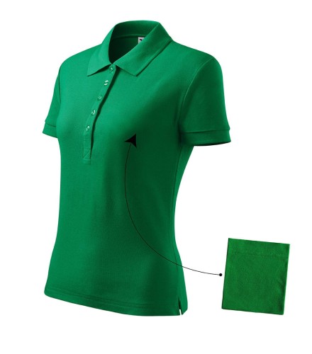 Koszulka Polo Cotton w kolorze zieleni traw bok