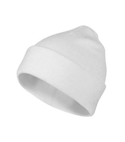 Czapka beanie w kolorze białym bok