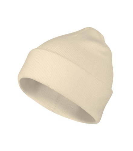 Czapka beanie w kolorze migdałowym bok