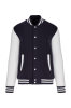 Bluza bejsbolówka dwukolorowa unisex z nadrukiem/haftem logo firmy - KA497 - navy/white