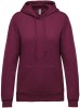 Bluza damska z kapturem bawełniana z nadrukiem/haftem – KA473 - wine