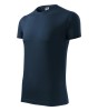 Koszulka slim fit męska z nadrukiem/haftem logo firmy - Malfini Viper 143 - Granatowa #Polecamy