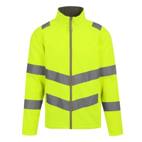 Kurtka softshell męska odblaskowa Retra712 w kolorze żółtym prżód