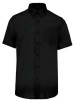 Koszula z krótkim rękawem męska Non-iron z nadrukiem logo firmy  - KA539 - czarna