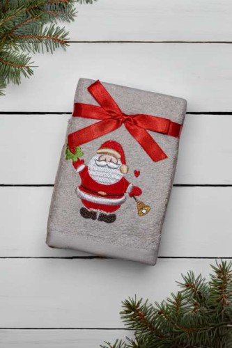 Ręcznik świąteczny OLXMAS17 z haftem mikołaja