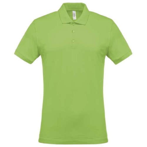 Koszulka Polo męska KA254 w kolorze limonkowym przód