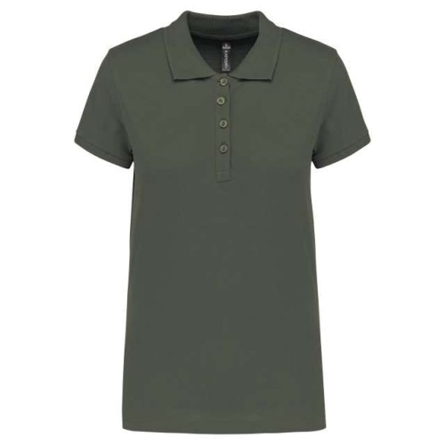 Koszulka Polo damska KA255 w kolorze ciemnym khaki przód
