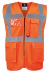 Kamizelka Odblaskowa KXCMF z nadrukiem logo w kolorze pomarańczowym przód