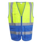 Kamizelka odblaskowa RETRS251PRO w kolorze żółto/chabrowym przód
