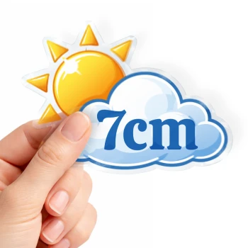 100x Naklejki przezroczyste z Twoim logo wycinane po obrysie - 7 cm