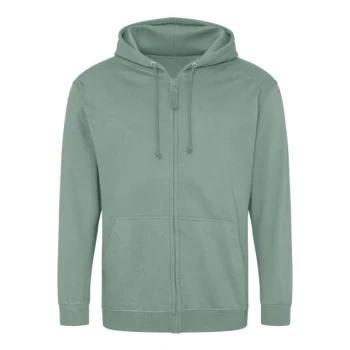 Rozpinana bluza z kapturem z nadrukiem/haftem logo firmy - JH050 - Dusty green