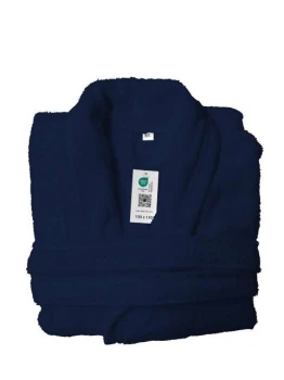 Szlafrok hotelowy unisex z haftem logo firmy - OL3300 - Niebieski