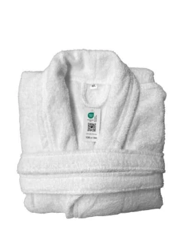 Szlafrok hotelowy unisex z haftem logo firmy - OL3300 - Biały