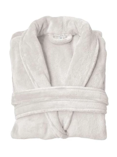 Szlafrok LCB2600 z polaru koralowego w kolorze kamiennym